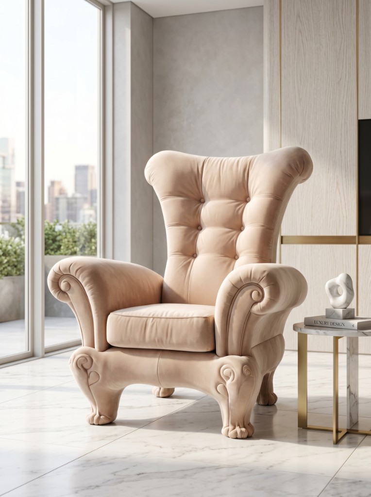 The Victoria Accent — cream wingback armchair